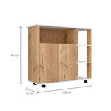 Mueble Auxiliar de Cocina Bi Color 100x90 cm Duna Blanco con 3 Entrepaños - Barras y Muebles Auxiliares | Bylmo