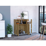 Mueble Auxiliar de Cocina Bi Color 100x90 cm Duna Blanco con 3 Entrepaños - Barras y Muebles Auxiliares | Bylmo