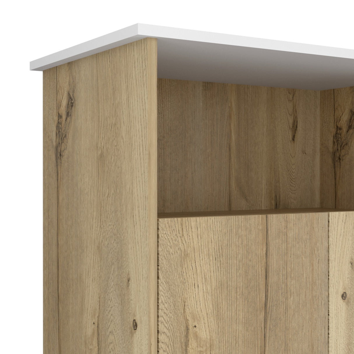 Mueble Auxiliar de Cocina Bi Color 100x90 cm Duna Blanco con 3 Entrepaños - Barras y Muebles Auxiliares | Bylmo