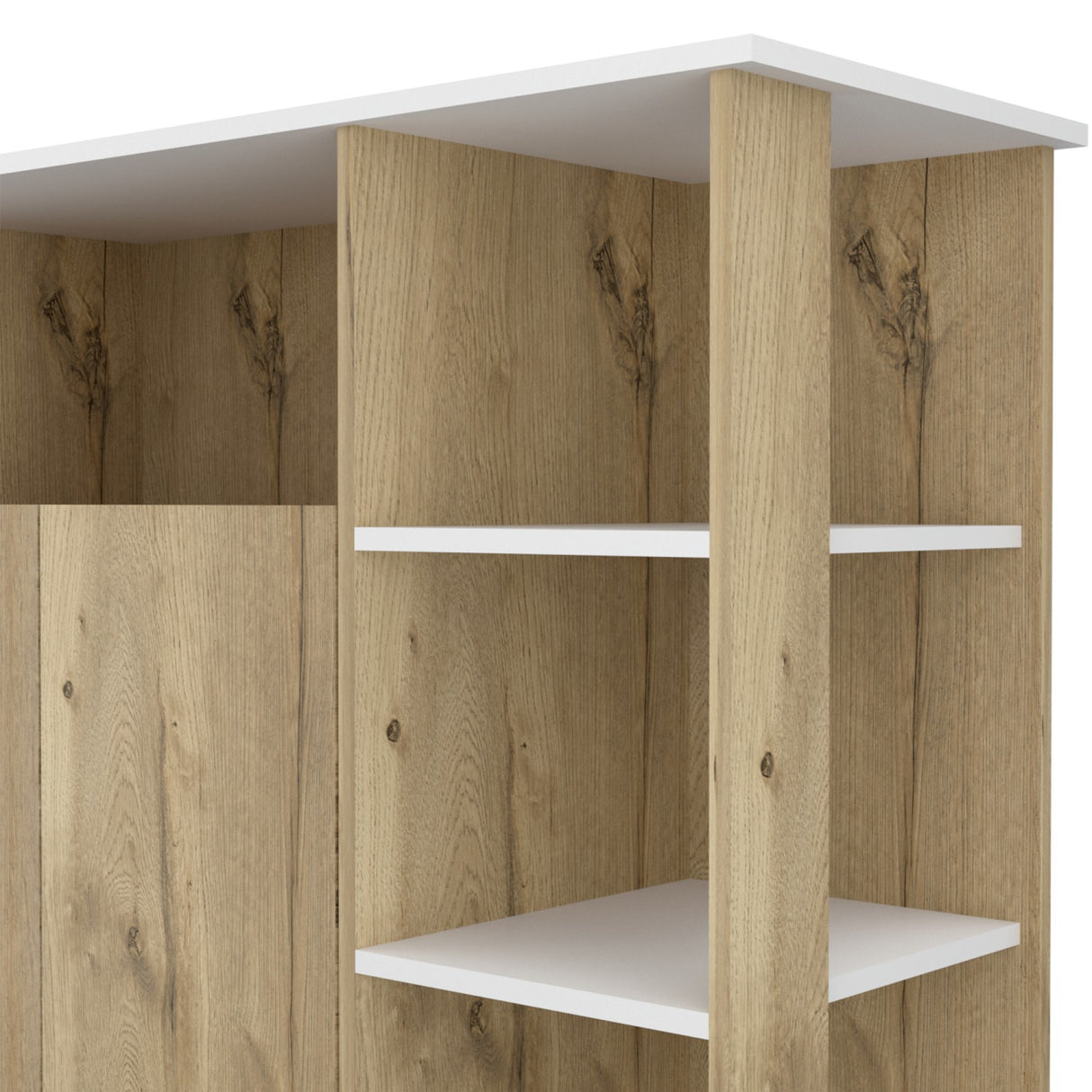 Mueble Auxiliar de Cocina Bi Color 100x90 cm Duna Blanco con 3 Entrepaños - Barras y Muebles Auxiliares | Bylmo