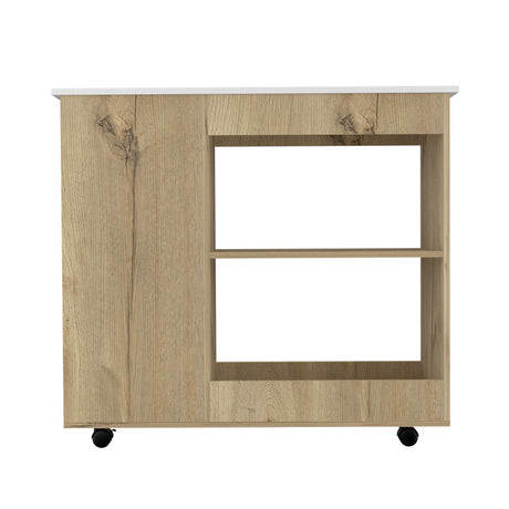 Mueble Auxiliar de Cocina Bi Color 100x90 cm Duna Blanco con 3 Entrepaños - Barras y Muebles Auxiliares | Bylmo