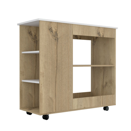 Mueble Auxiliar de Cocina Bi Color 100x90 cm Duna Blanco con 3 Entrepaños - Barras y Muebles Auxiliares | Bylmo