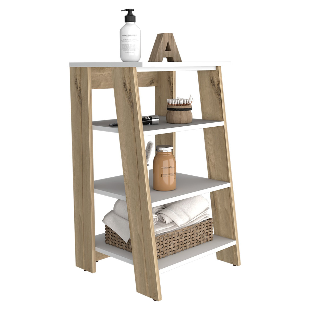 Mueble para Baño Bi Color 44x75.6cm Blanco con Patas y Entrepaños - Muebles para Baño | Bylmo