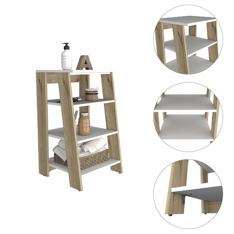 Mueble para Baño Bi Color 44x75.6cm Blanco con Patas y Entrepaños - Muebles para Baño | Bylmo