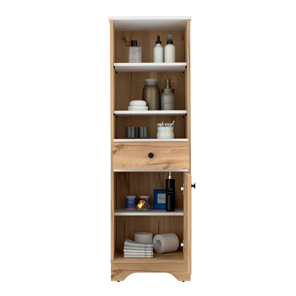 Mueble para Baño Bi Color Duna 44x141.6cm con 1 Cajón y 5 Entrepaños - Muebles para Baño | Bylmo