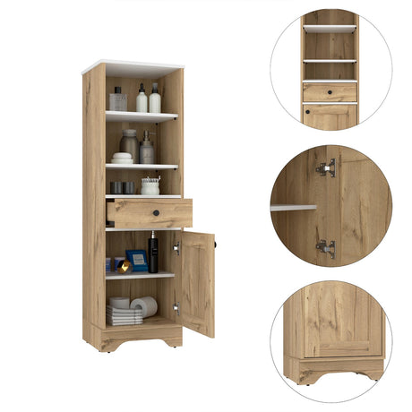 Mueble para Baño Bi Color Duna 44x141.6cm con 1 Cajón y 5 Entrepaños - Muebles para Baño | Bylmo