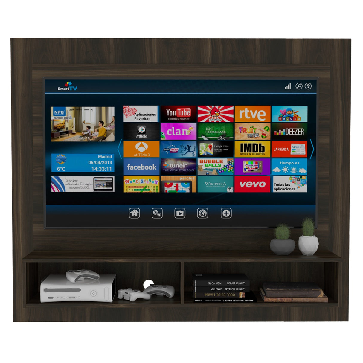 Panel de TV 1A Vostok 155x130cm Flotante para TV de 55 Pulgadas - Muebles de TV | Bylmo