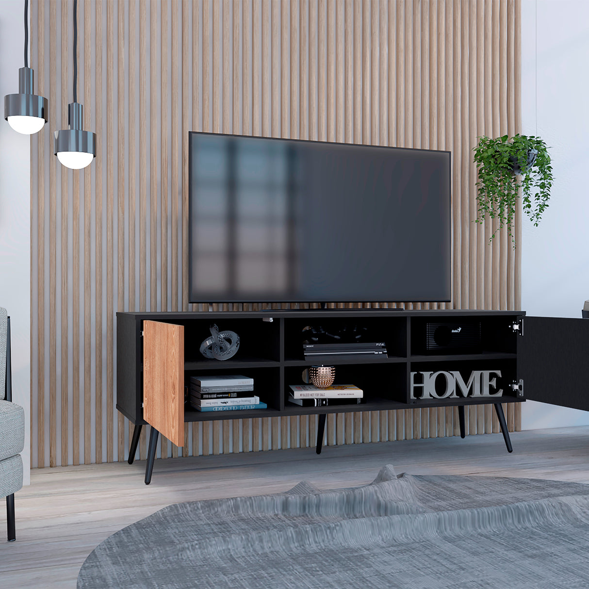 Rack de TV Funes 150x55cm para TV de 65 Pulgadas - Muebles de TV | Bylmo