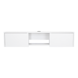 Repisa para TV Glen 125.1x26.8cm Blanco Flotante con Dos Cajones - Muebles de TV | Bylmo