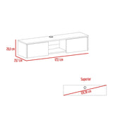 Repisa para TV Glen 125.1x26.8cm Blanco Flotante con Dos Cajones