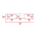 Repisa para TV Glen 125.1x26.8cm Blanco Flotante con Dos Cajones