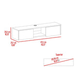 Repisa para TV Glen 125.1x26.8cm Blanco Flotante con Dos Cajones