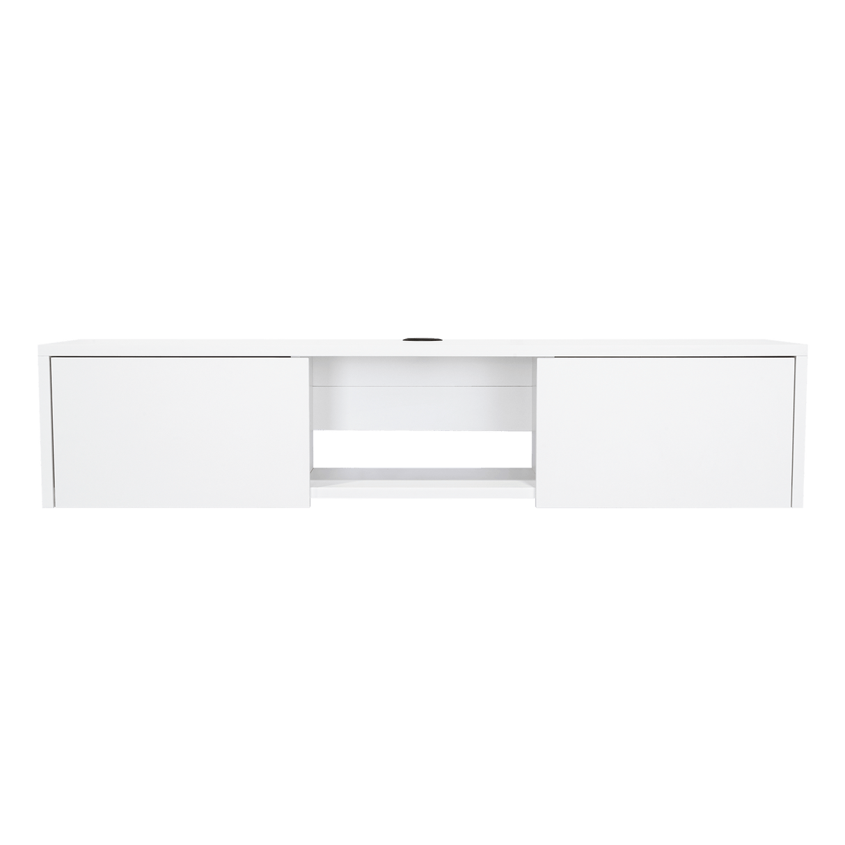 Repisa para TV Glen 125.1x26.8cm Blanco Flotante con Dos Cajones