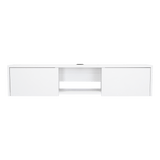 Repisa para TV Glen 125.1x26.8cm Blanco Flotante con Dos Cajones