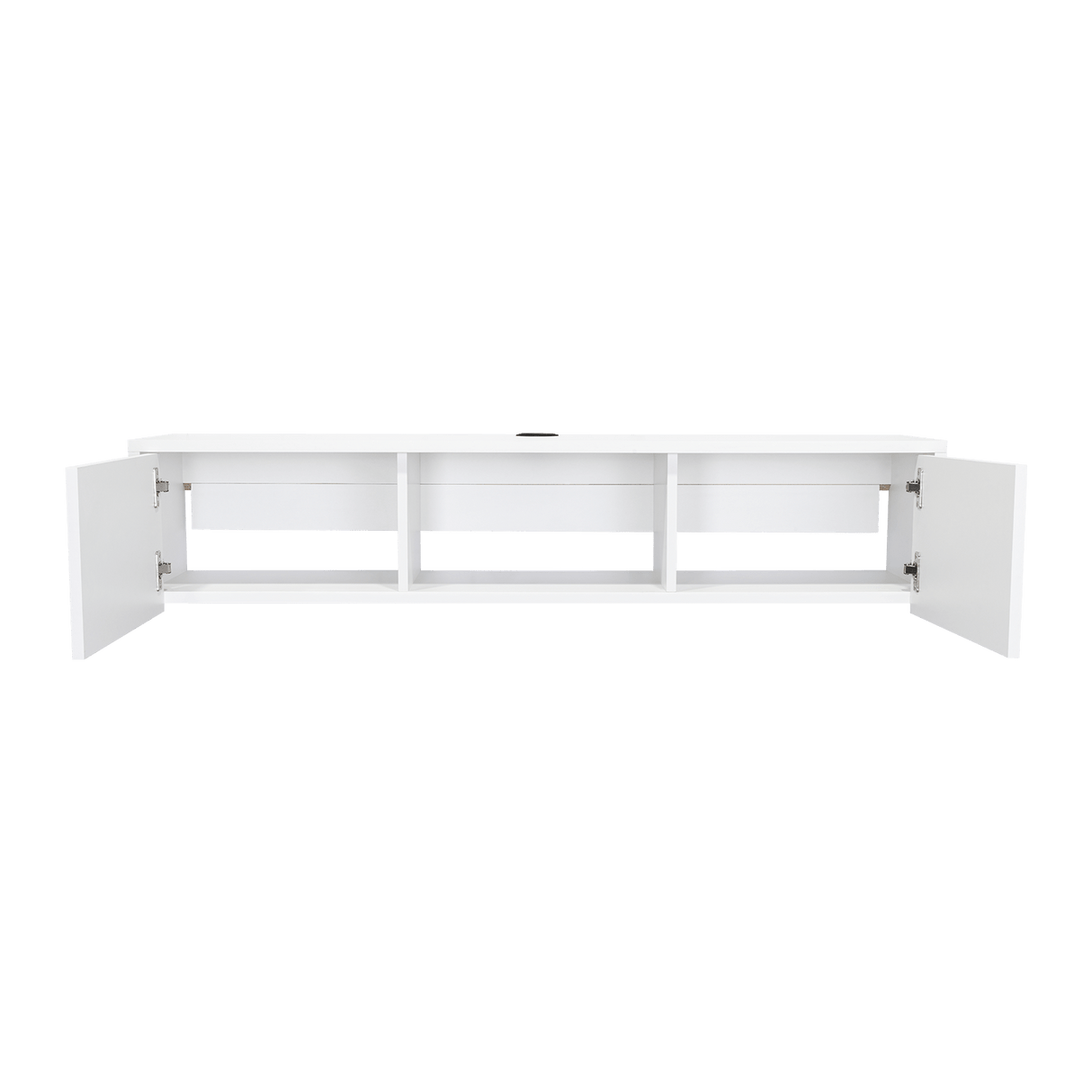 Repisa para TV Glen 125.1x26.8cm Blanco Flotante con Dos Cajones