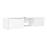 Repisa para TV Glen 125.1x26.8cm Blanco Flotante con Dos Cajones
