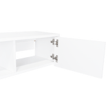 Repisa para TV Glen 125.1x26.8cm Blanco Flotante con Dos Cajones - Muebles de TV | Bylmo