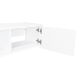 Repisa para TV Glen 125.1x26.8cm Blanco Flotante con Dos Cajones