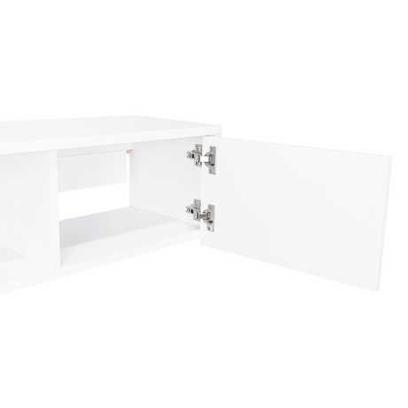 Repisa para TV Glen 125.1x26.8cm Blanco Flotante con Dos Cajones