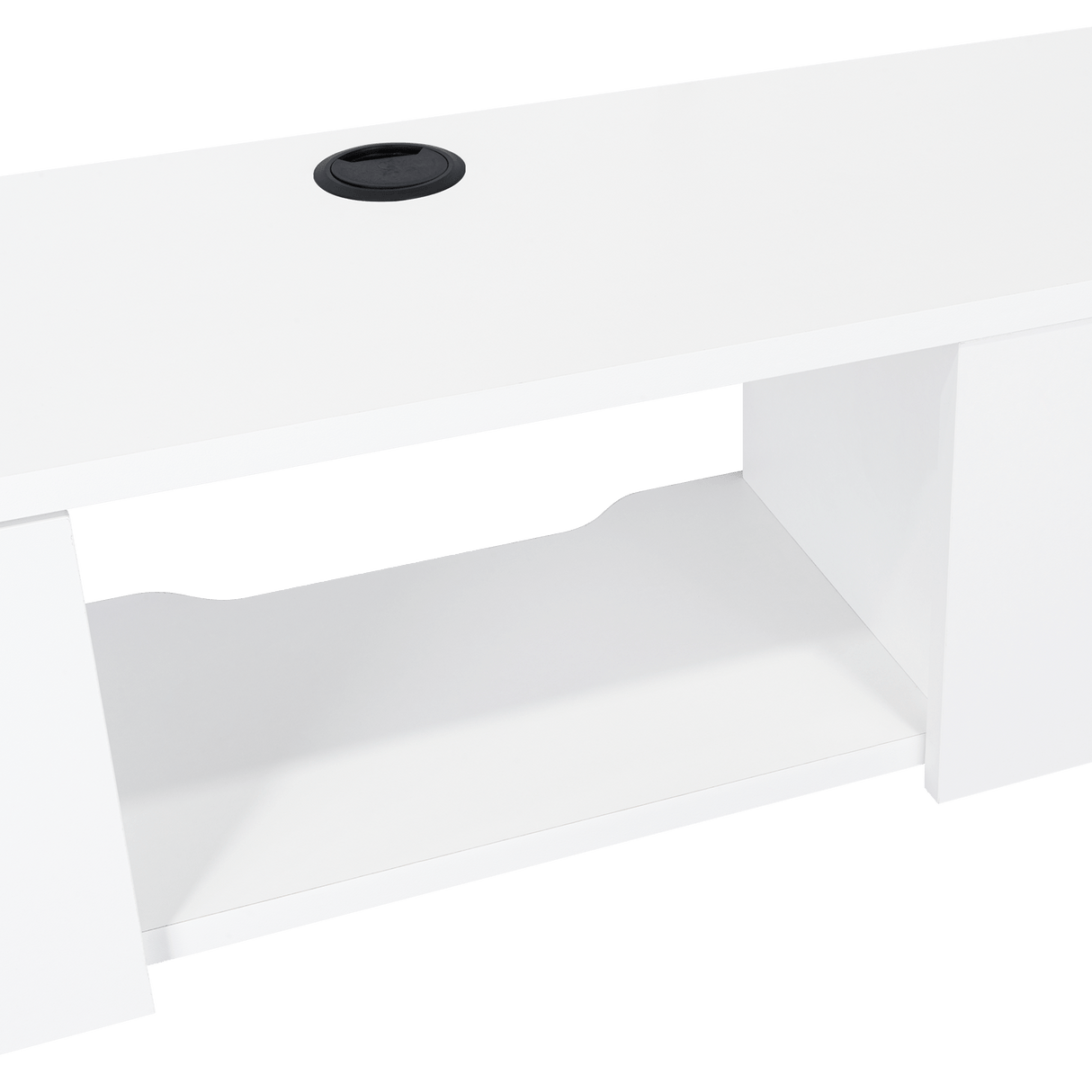 Repisa para TV Glen 125.1x26.8cm Blanco Flotante con Dos Cajones - Muebles de TV | Bylmo