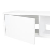 Repisa para TV Glen 125.1x26.8cm Blanco Flotante con Dos Cajones