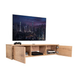 Repisa para TV Glen 125.1x26.8cm Macadamia Flotante para TV Más de 85 pulgadas - Muebles de TV | Bylmo