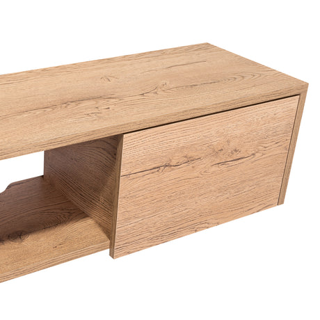 Repisa para TV Glen 125.1x26.8cm Macadamia Flotante para TV Más de 85 pulgadas - Muebles de TV | Bylmo