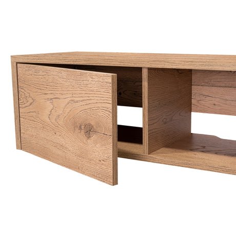 Repisa para TV Glen 125.1x26.8cm Macadamia Flotante para TV Más de 85 pulgadas - Muebles de TV | Bylmo