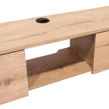 Repisa para TV Glen 125.1x26.8cm Macadamia Flotante para TV Más de 85 pulgadas - Muebles de TV | Bylmo