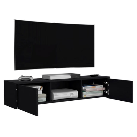 Repisa para TV Glen 125.1x26.8cm Wengue Flotante para TV Más de 85 pulgadas - MUEBLES DE TV | Bylmo