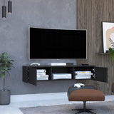 Repisa para TV Glen 125.1x26.8cm Wengue Flotante para TV Más de 85 pulgadas - MUEBLES DE TV | Bylmo