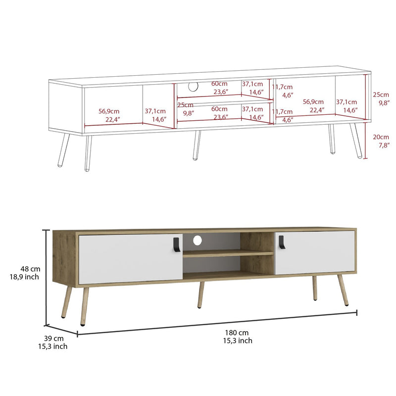 Rack De Tv Huna 180x48cm Para Tv De 75 Pulgadas