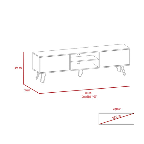 Rack de TV Vassel 180x52.5cm para TV de 80 Pulgadas - Muebles de TV | Bylmo