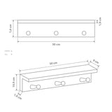 Repisa Perchero Rectangular Rústico Organiza y decora tu espacio 50 cm - Repisas y Percheros | Bylmo