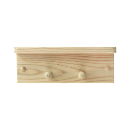 Repisa Perchero Rectangular Rústico Orden y Calidez en tus Espacios en Pino Natural 30 cm - Repisas y Percheros | Bylmo
