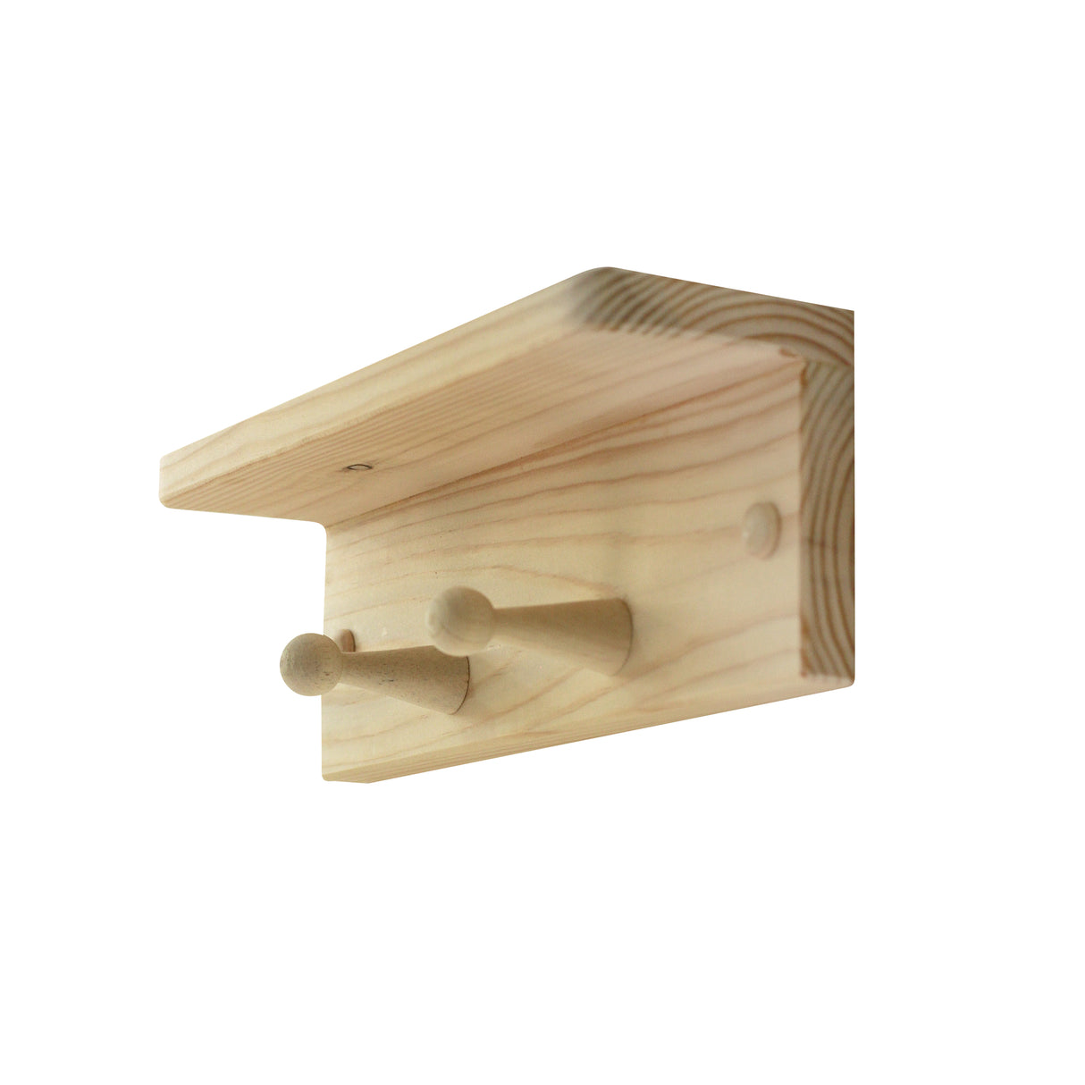 Repisa Perchero Rectangular Rústico Orden y Calidez en tus Espacios en Pino Natural 30 cm - Repisas y Percheros | Bylmo