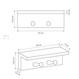Repisa Perchero Rectangular Rústico Orden y Calidez en tus Espacios en Pino Natural 30 cm - Repisas y Percheros | Bylmo