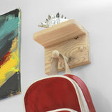 Repisa Perchero Rectangular en Madera natural rústica 15 cm - Repisas y Percheros | Bylmo