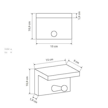 Repisa Perchero Rectangular en Madera natural rústica 15 cm - Repisas y Percheros | Bylmo