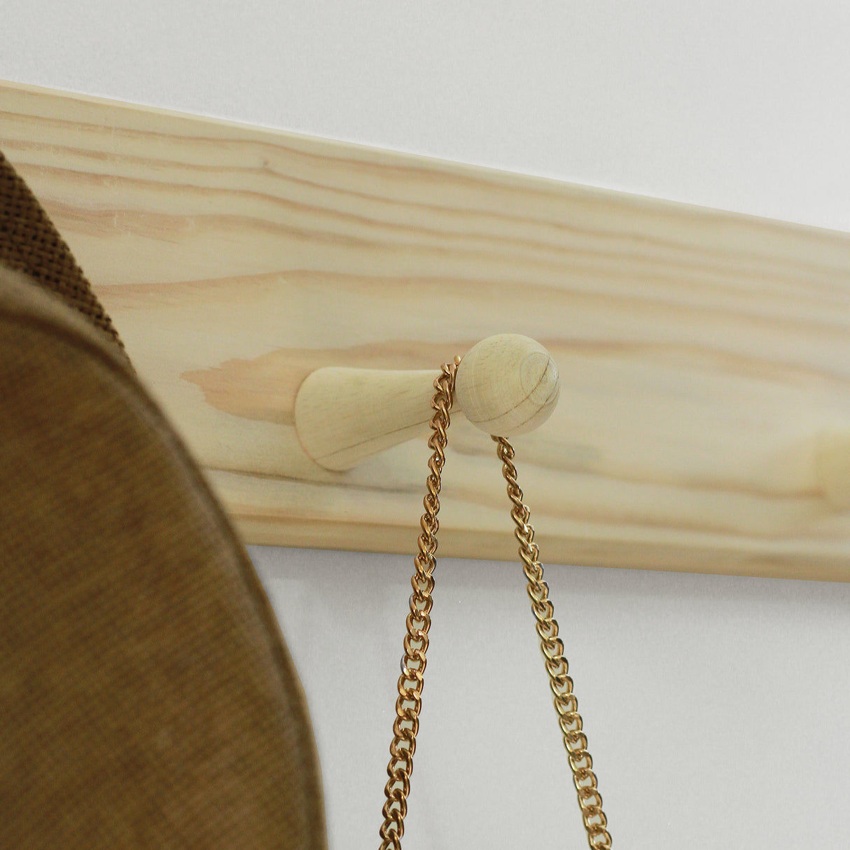 Perchero Rectangular Natural Rústico 50 cm - Repisas y Percheros | Bylmo