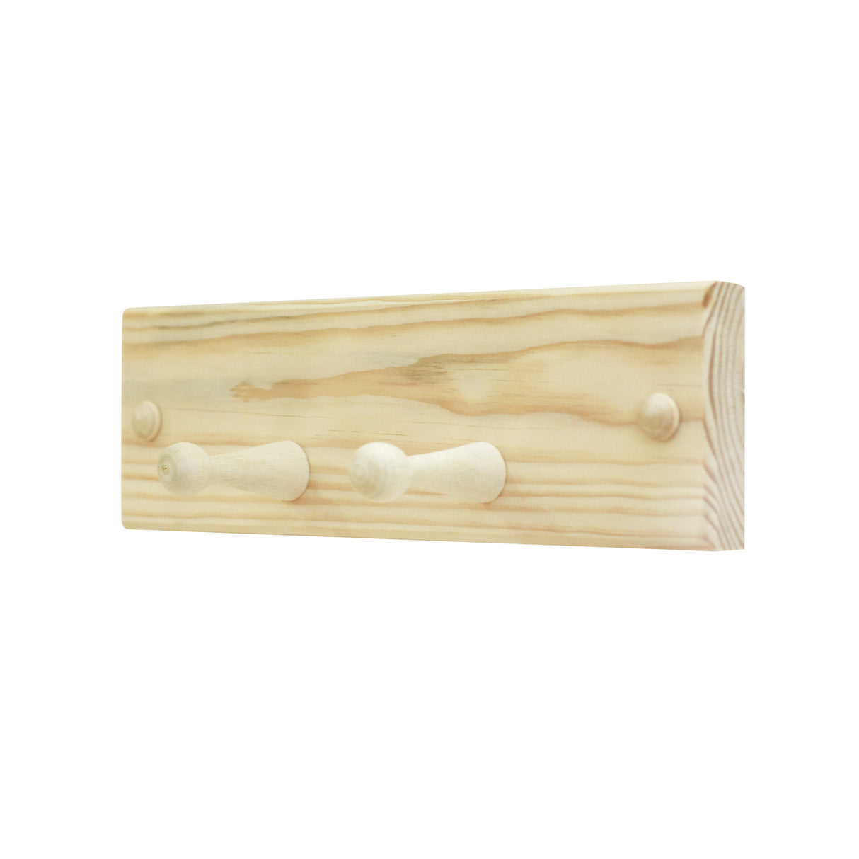 Perchero Rectangular Rústico Natural 2 Ganchos 30 x 11 cm - Repisas y Percheros | Bylmo