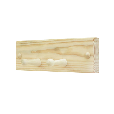 Perchero Rectangular Rústico Natural 2 Ganchos 30 x 11 cm - Repisas y Percheros | Bylmo