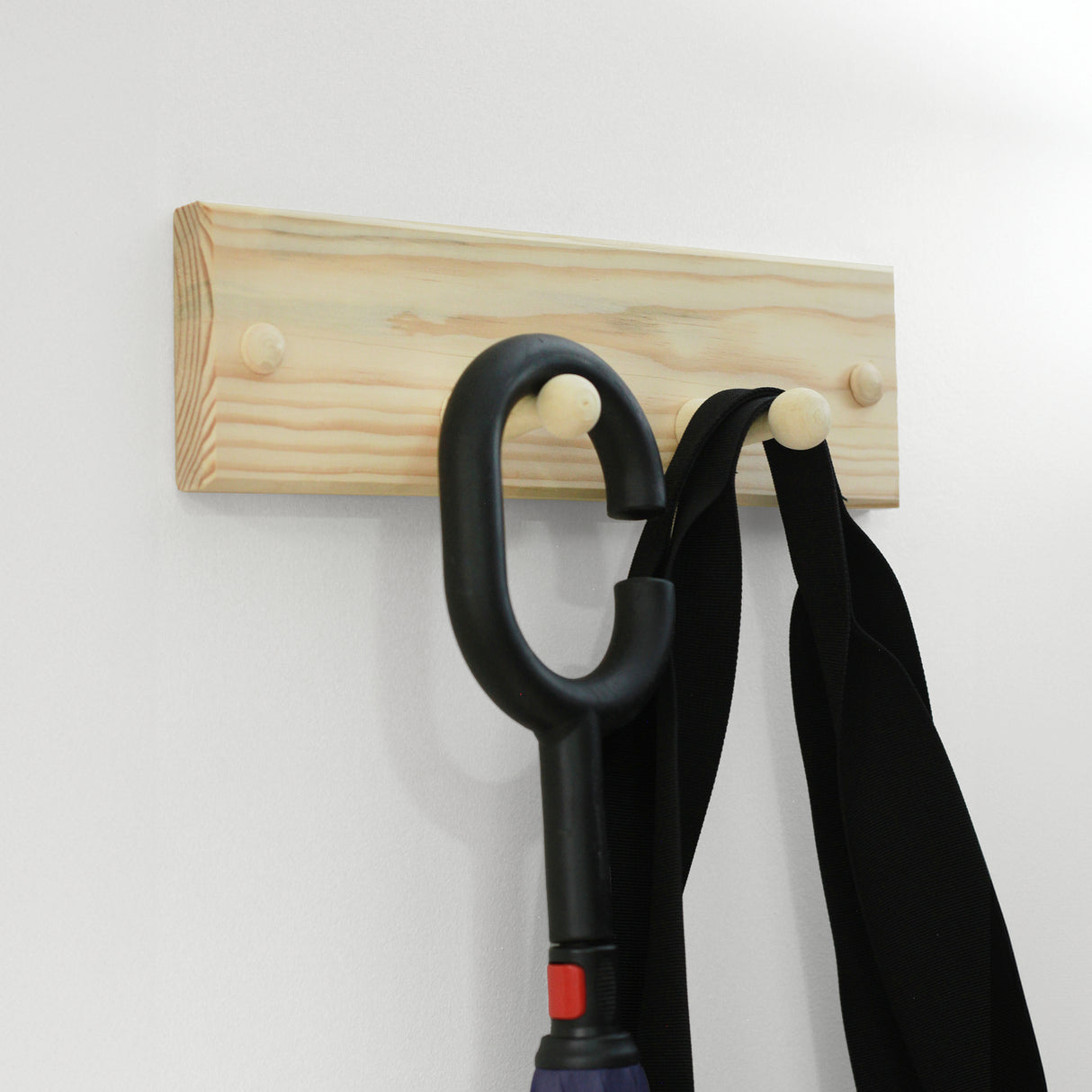 Perchero Rectangular Rústico Natural 2 Ganchos 30 x 11 cm - Repisas y Percheros | Bylmo