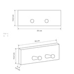 Perchero Rectangular Rústico Natural 2 Ganchos 30 X 11 Cm
