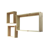 Set Repisas X 3 Rústicas Pino Radiata tipo Cubo rectangular y cuadradas 75 cm y 35 cm - Repisas y Percheros | Bylmo