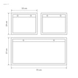 Set Repisas X 3 Rústicas Pino Radiata tipo Cubo rectangular y cuadradas 75 cm y 35 cm - Repisas y Percheros | Bylmo