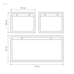 Set Repisas X 3 Rústicas Pino Radiata Tipo Cubo Rectangular Y Cuadradas 75 Cm Y 35 Cm