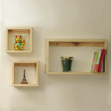 Set Repisas X 3 Rústicas Pino Radiata tipo Cubo rectangular y cuadradas 50 cm y 22.5 cm - Repisas y Percheros | Bylmo