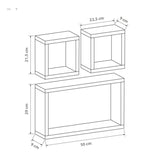Set Repisas X 3 Rústicas Pino Radiata tipo Cubo rectangular y cuadradas 50 cm y 22.5 cm - Repisas y Percheros | Bylmo