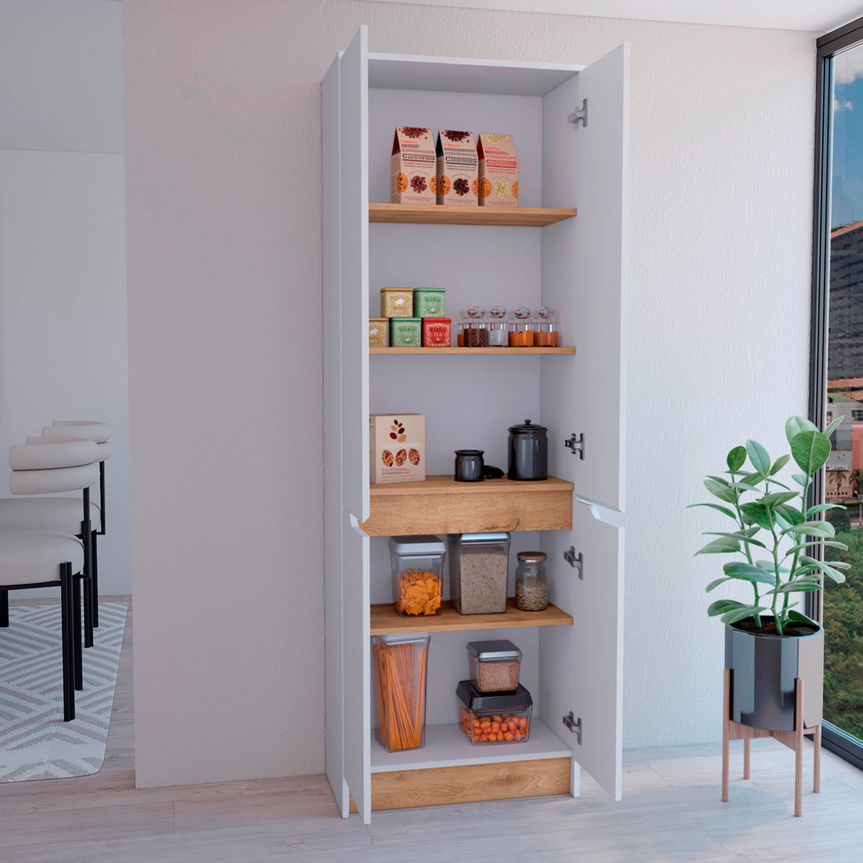 Alacena Soler Blanco 60x180cm 4 Puertas - Alacenas y Muebles Microondas | Bylmo